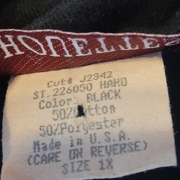 Silhouettes Black Short Sleeve Square Neck Shoulder Pads Dress Size 1X - Picture 6 of 6